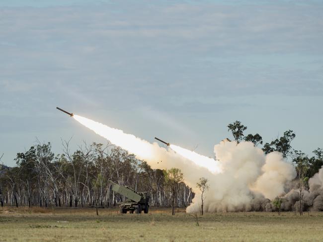 United States Army 17th Field Artillery Brigade High Mobility Artillery Rocket Systems (HIMARS) during the Exercise Talisman Sabre 2023 firepower demonstration at Shoalwater Bay Training Area, Queensland. *** Local Caption *** Exercise Talisman Sabre 2023 is being conducted across northern Australia from 22 July to 4 August. More than 30,000 military personnel from 13 nations will directly participate in Talisman Sabre 2023, primarily in Queensland but also in Western Australia, the Northern Territory and New South Wales. Talisman Sabre is the largest Australia-US bilaterally planned, multilaterally conducted exercise and a key opportunity to work with likeminded partners from across the region and around the world. Fiji, France, Indonesia, Japan, Republic of Korea, New Zealand, Papua New Guinea, Tonga, the United Kingdom, Canada and Germany are all participating in Talisman Sabre 2023 with the Philippines, Singapore and Thailand attending as observers. Occurring every two years, Talisman Sabre reflects the closeness of our alliance and strength of our enduring military relationship with the United States and also our commitment to working with likeminded partners in the region. Now in its tenth iteration, Talisman Sabre provides an opportunity to exercise our combined capabilities to conduct high-end, multi-domain warfare, to build and affirm our military-to-military ties and interoperability, and strengthen our strategic partnerships.