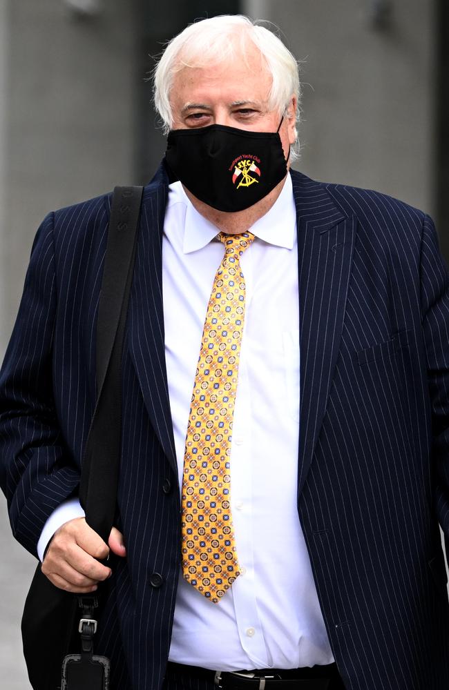 Clive Palmer leaves the Supreme Court in Brisbane today. Picture: NCA NewsWire / Dan Peled