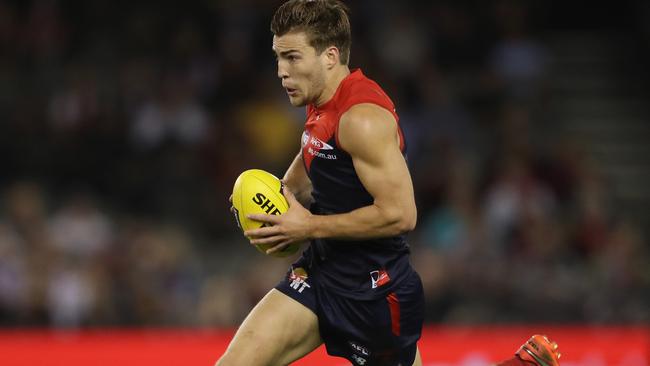 Jack Viney in full flight against St Kilda. Picture: Getty Images