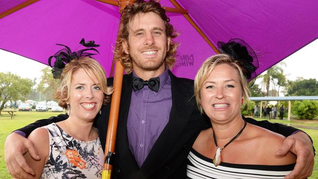 Karen Paskins, Tim Paskins and Sally Nichols at the 2015 Ballina Cup. Picture: Mireille Merlet-Shaw