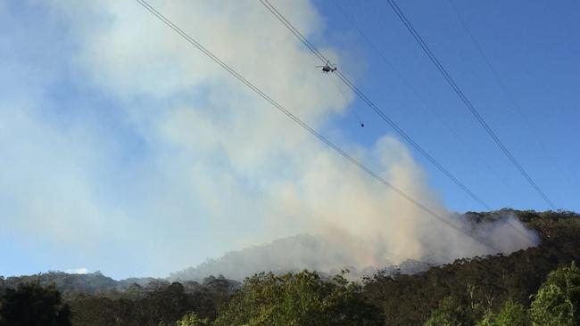 Smoke rises above the Palm Grove property got out of control. Picture: Richard Noone/NewsLocal