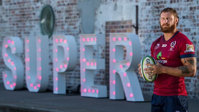 2018 Vodafone Super Rugby launch at Brisbane Powerhouse. Queensland Reds captain Scott Higginbotham. Photo: RUGBY.com.au/Stuart Walmsley