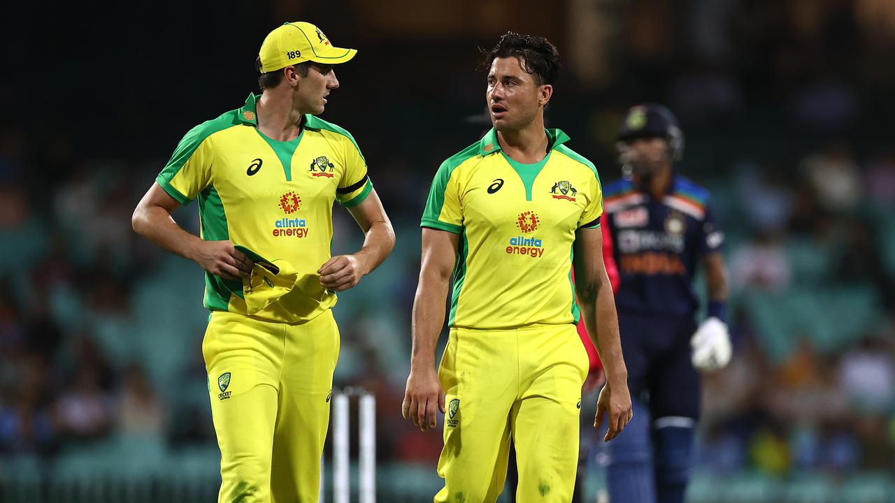 Marcus Stoinis suffered a side strain in the opening ODI against India. Picture: Getty Images