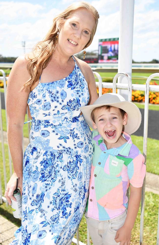 Teisha and Archie Wernowski at the Mooloolaba Cup, Sunshine Coast Turf Club. Picture: Patrick Woods.