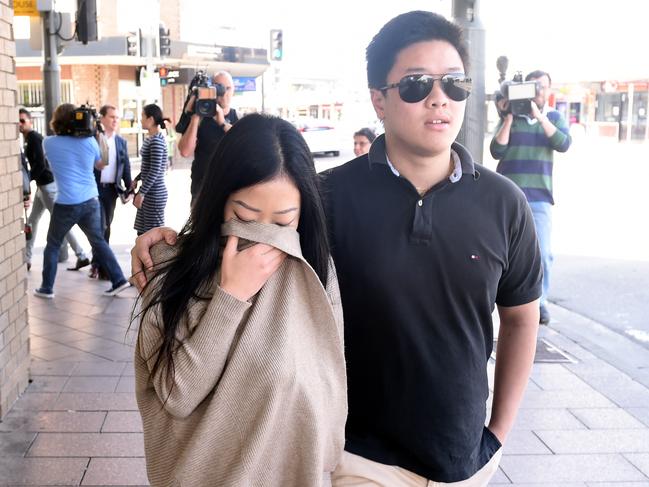 Supporters of Kevin Ly depart Fairfield Local Court after he was charged with two counts of murder in Sydney on Tuesday, Sept. 20, 2016. (AAP Image/Paul Miller)