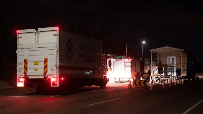 Emergency service vehicles arrive at the Darwin Correctional Precinct on Wednesday, May 13 after a mass breakout. Picture: Che Chorley