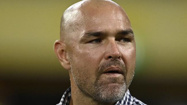 TOWNSVILLE, AUSTRALIA - APRIL 07: Cowboys coach Todd Payten looks on during the round five NRL match between North Queensland Cowboys and Gold Coast Titans at Qld Country Bank Stadium, on April 07, 2024, in Townsville, Australia. (Photo by Ian Hitchcock/Getty Images)