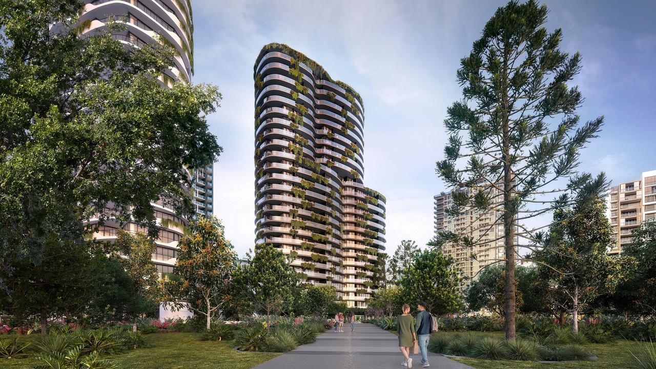 An artist's impression of the second apartment tower in Mirvac's Sky Precinct.