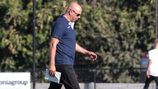 Modbury Jets coach Jason Trimboli praised his players despite squandering a two-goal lead in the draw with Adelaide United youth. Picture: Adam Butler