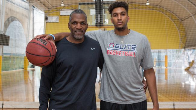 Jonah Bolden with his star former NBL champion father Bruce.