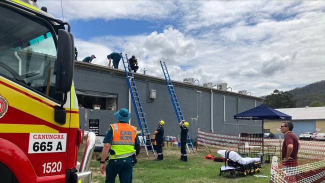 Emergency services at the scene in Canungra. Picture: Queensland Ambulance Service