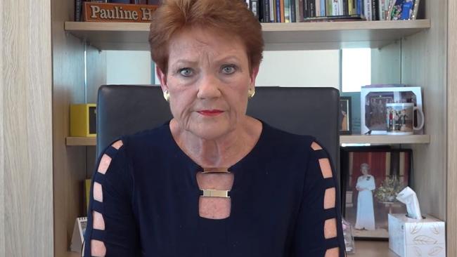 Pauline Hanson responded to Mark Latham in a video shared on social media.