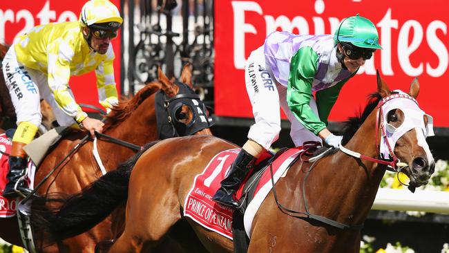 Michelle Payne rides Prince Of Penzance to win the Melbourne Cup. Photo: Michael Dodge/Getty Images