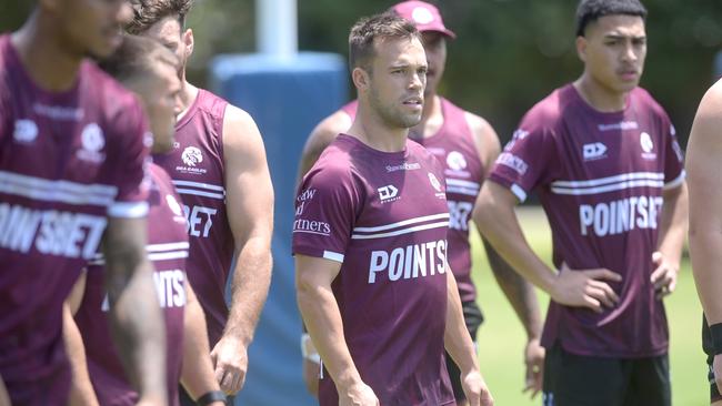 SYDNEY, AUSTRALIA -November 10, 2023.Manly Pre Season under way. New signing Luke Brooks during training. Picture: Jeremy Piper