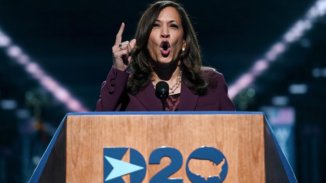 Kamala Harris at the Democratic National Convention in Delaware in August 2020. Picture: Olivier Douliery/AFP