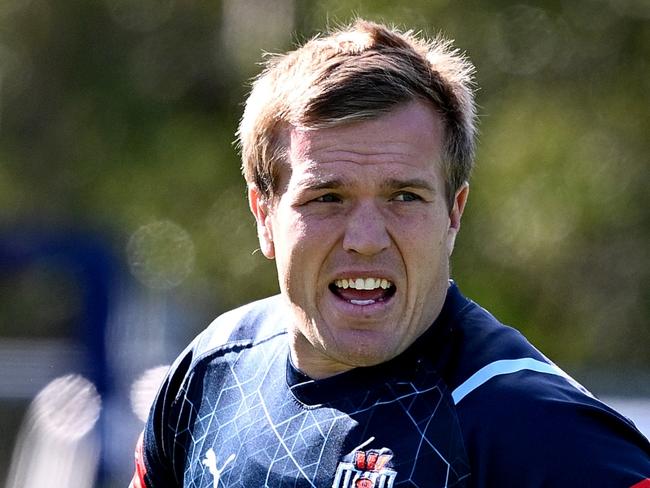 BRISBANE, AUSTRALIA - JULY 15: Jake Trbojevic is seen during a New South Wales State of Origin team training session at Ballymore Stadium on July 15, 2024 in Brisbane, Australia. (Photo by Bradley Kanaris/Getty Images)