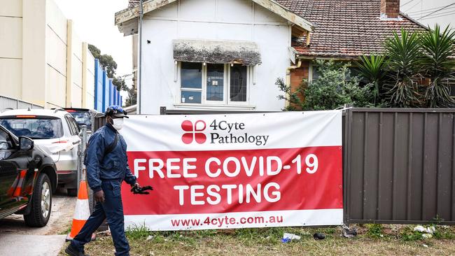 A pop up Covid testing clinic at Blacktown. Picture: NCA NewsWire / Flavio Brancaleone