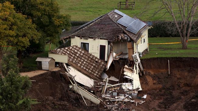 Flooding and heavy rains caused a sink hole to open and destroy a house on Edwards Rd, Richmond Lowlands. Picture: Damian Shaw