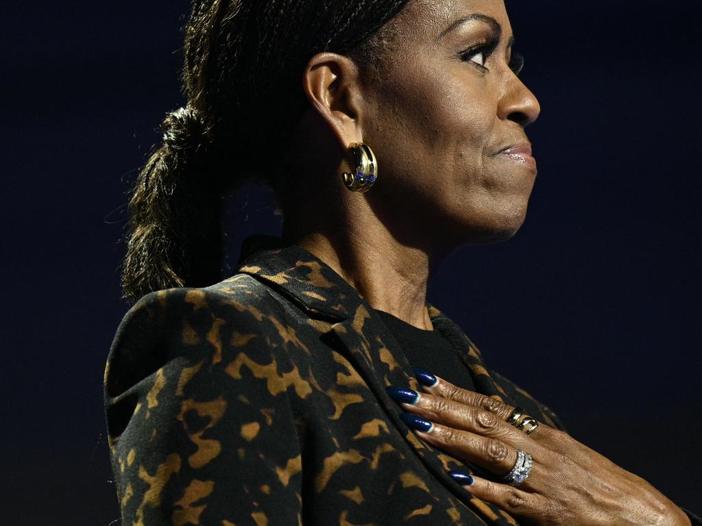 US First Lady Michelle Obama speaks at a campaign rally in Kalamazoo, Michigan. Picture: AFP