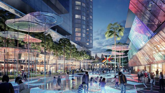 Artist impression of the planned public domain of Parramatta Square.