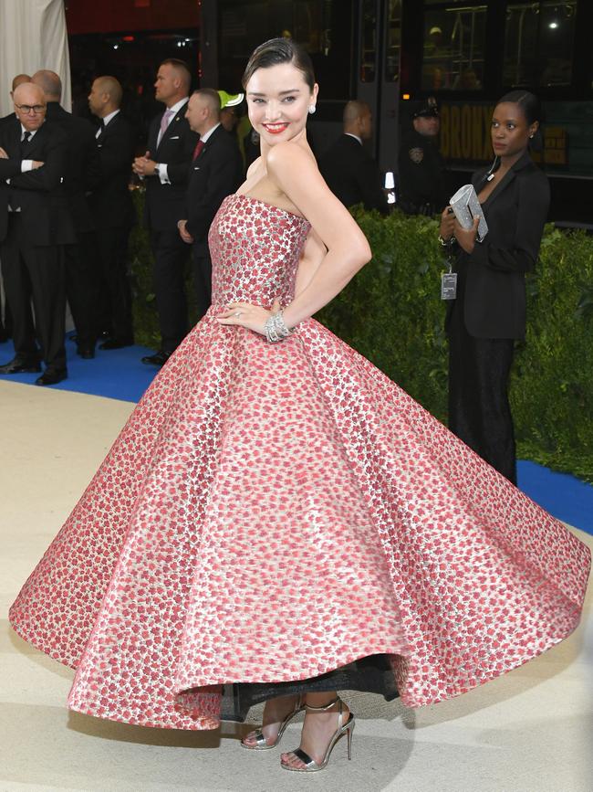 Miranda Kerr attends the “Rei Kawakubo/Comme des Garcons: Art Of The In-Between” Costume Institute Gala at Metropolitan Museum of Art on May 1, 2017 in New York City. Picture: Getty