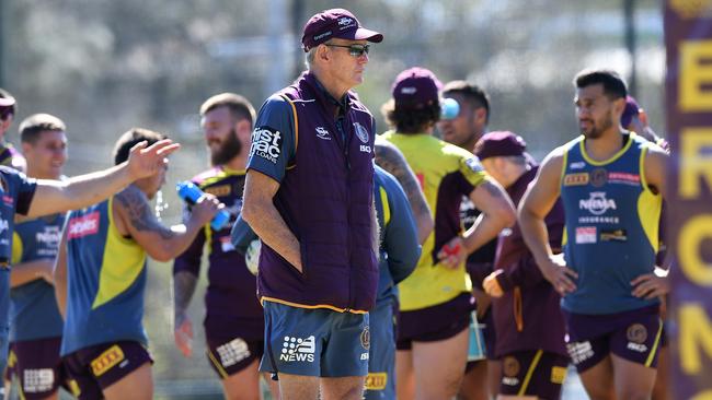 Wayne Bennett will again be at the Broncos next season, despite expectations he would be swapping with South Sydney coach Anthony Seibold. Picture: AAP