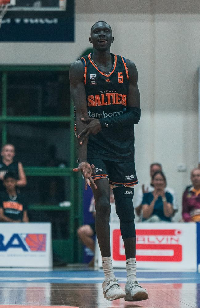 Chier Maker playing for the Darwin Salties in the 2024 NBL1 North season. Picture: Jack Riddiford