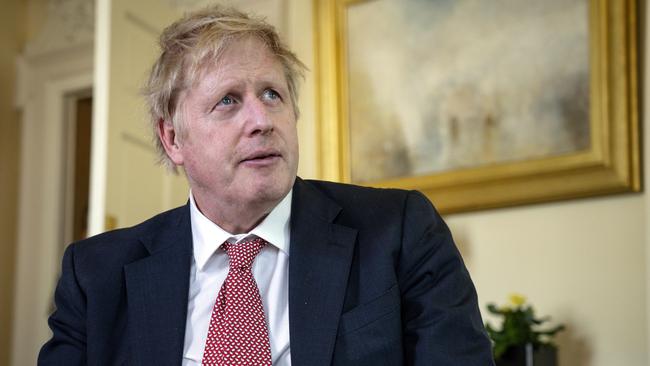 Prime Minister Boris Johnson speaks from his official residence in a video message, after he was discharged from hospital a week after being admitted with persistent coronavirus symptoms, in London on April 12. Picture: 10 Downing Street via AP