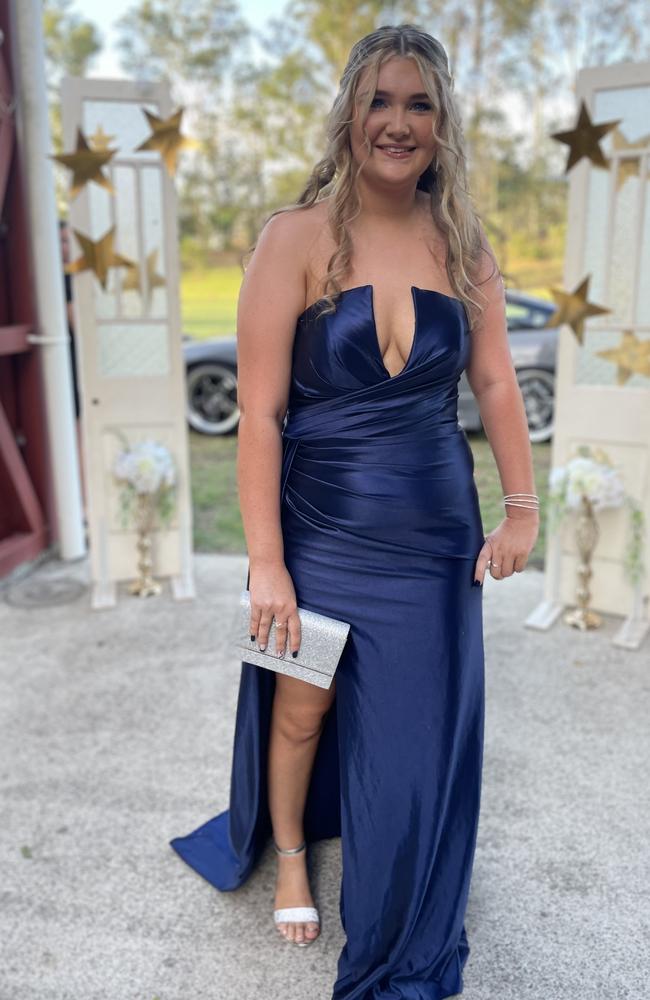 Ella Bryant arrives at the 2024 Gympie State High School graduation formal.