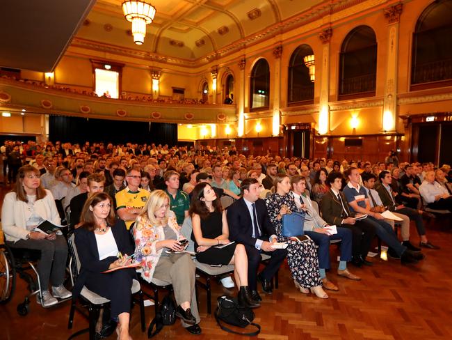 A meeting of the Trinity Grammar School Community. Picture: Stuart McEvoy/The Australian