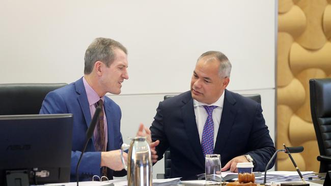 Special budget meeting at Gold Coast City Council chambers. Photo of CEO Dale Dickson and Mayor Tom Tate. Pic by Richard Gosling.