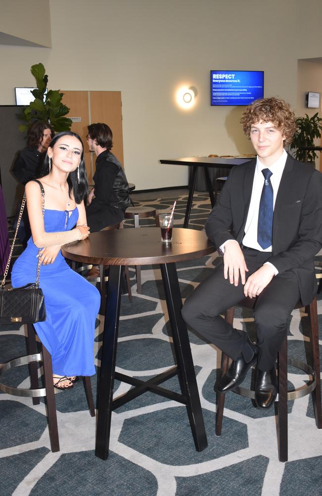 Stephanie Alexiou and Sebastian Scott at the 2022 Nambour State College formal. Picture: Eddie Franklin