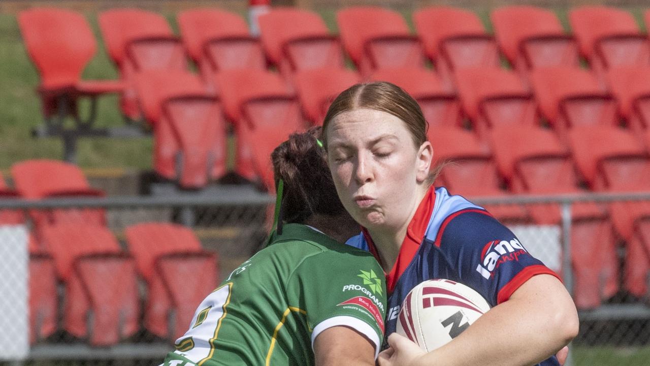 Eliza Morcom (pictured in action for the Western Clydesdales Harvey Norman U19s) plays hard on both sides of the ball for Highfields. Picture: Nev Madsen.