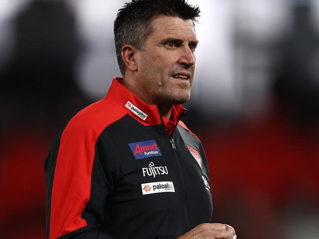 MELBOURNE . 09/04/2023.  AFL . Round 4. Essendon vs Greater Western Sydney at Marvel Stadium.  Essendon assistant coach Dale Tapping  . Pic: Michael Klein