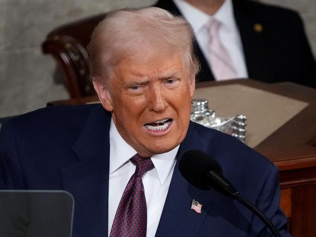 WASHINGTON, DC - MARCH 04: U.S. President Donald Trump addresses a joint session of Congress at the U.S. Capitol on March 04, 2025 in Washington, DC. President Trump was expected to address Congress on his early achievements of his presidency and his upcoming legislative agenda.   Andrew Harnik/Getty Images/AFP (Photo by Andrew Harnik / GETTY IMAGES NORTH AMERICA / Getty Images via AFP)