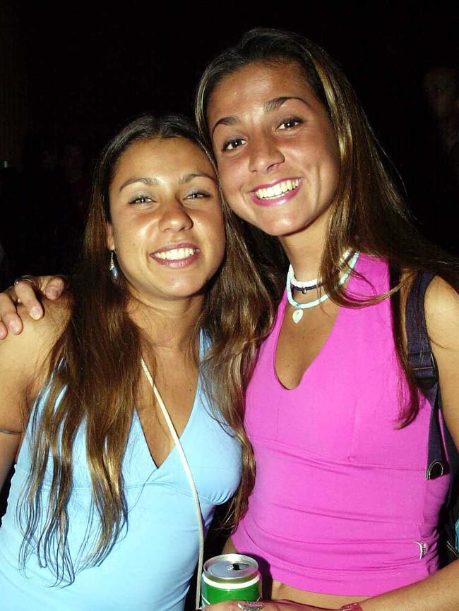 Jaiza Farah and Carol Ramos at Surfers Paradise Beer Garden in 2002.