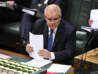 Prime Minister Scott Morrison in the House of Representatives.