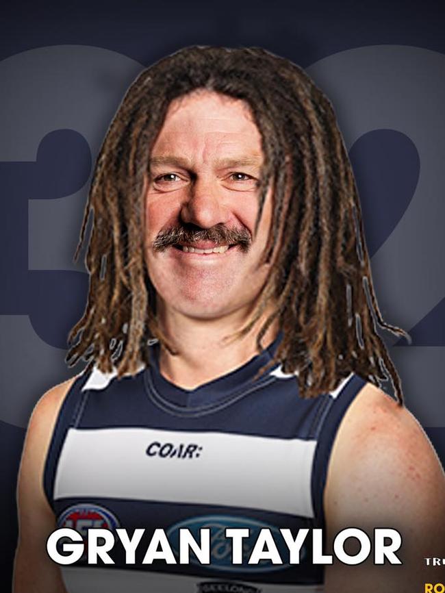 An image posted on social media of Geelong’s Gryan Miers morphed with commentator Brian Taylor. Picture: Triple M/Facebook