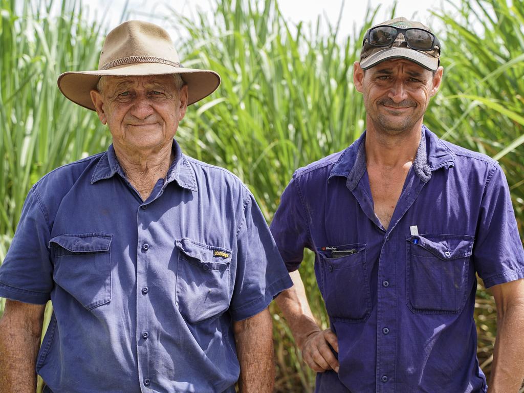 Erakala sugarcane farmers Victor Camilleri and his son Andre Camilleri. Picture: Heidi Petith