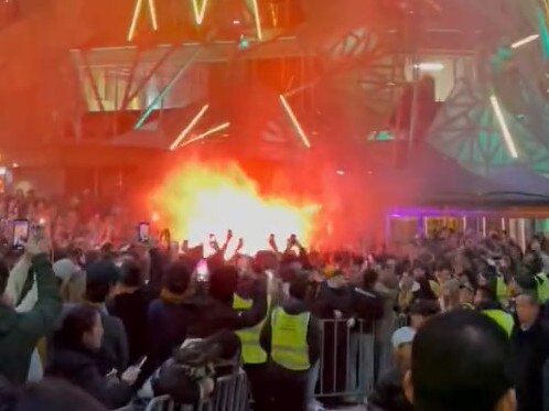 Things got pretty wild at Federation Square. Picture: Twitter