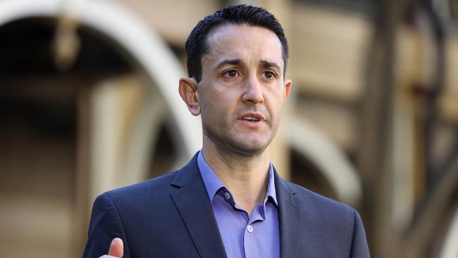 Leader of the Opposition David Crisafulli during a news conference at State Parliament, Brisbane. Picture: Liam Kidston.