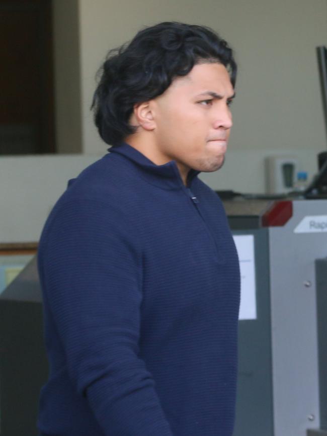 Former Parklea Correctional officer Henry-Siriah Fuimaono was charged over the alleged assault of an inmate. Pictured leaving Blacktown Local Court today. Picture Jake McCallum ,,