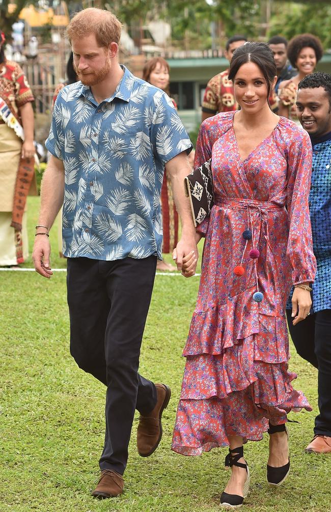 OCTOBER 24, 2018 - Where: Suva, Fiji. Wearing: Figue dress and Castañer espadrilles. Picture: Peter Parks/AFP