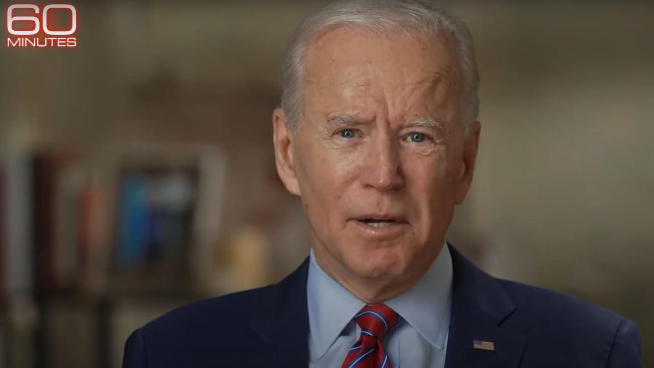 Democratic presidential nominee Joe Biden. Picture: CBS/60 Minutes