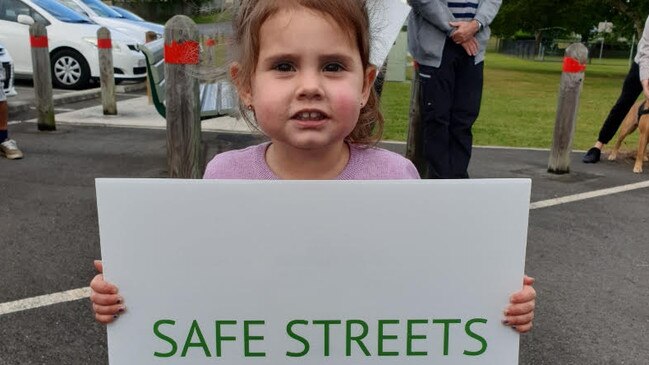 Bethania’s Harper Handley was one of the kids who joined the protest for safer streets.