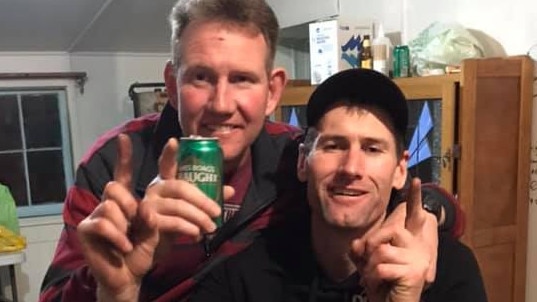 Derby's late 'scallywag' Jeffrey Hayes, pictured here with friend Nick Bicanic at the famous 'Crack House'. Mr Hayes will have a new Blue Derby trail named for him. Picture: Facebook