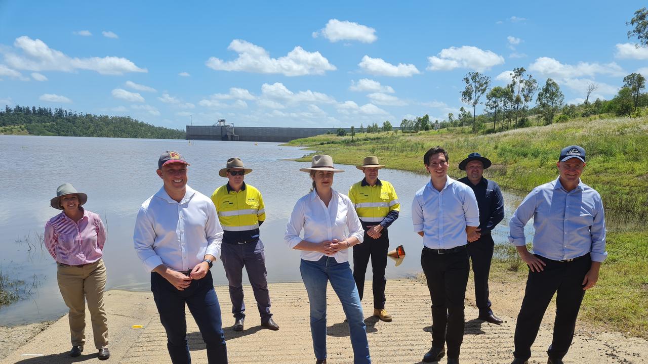 The premier visited Paradise Dam on Tuesday morning.