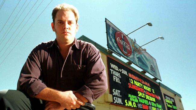 Archie Cox, operator of The Playroom at Tallebudgera outside his venue in 1999 right before its demolition.