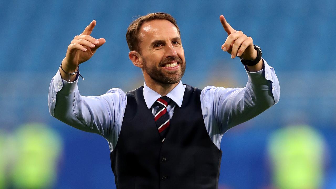 Gareth Southgate has reached hero status as England goes deeper into the World Cup than anyone thought they would. Picture: Getty