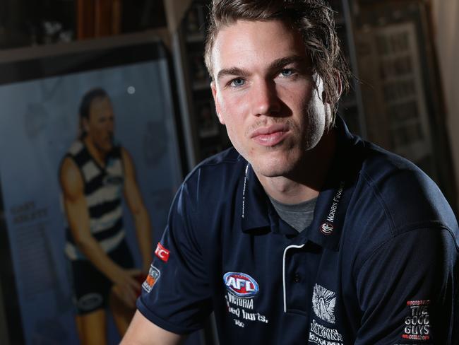 Geelong Falcon Brett Blair ahead of the AFL draft. Picture: Peter Ristevski